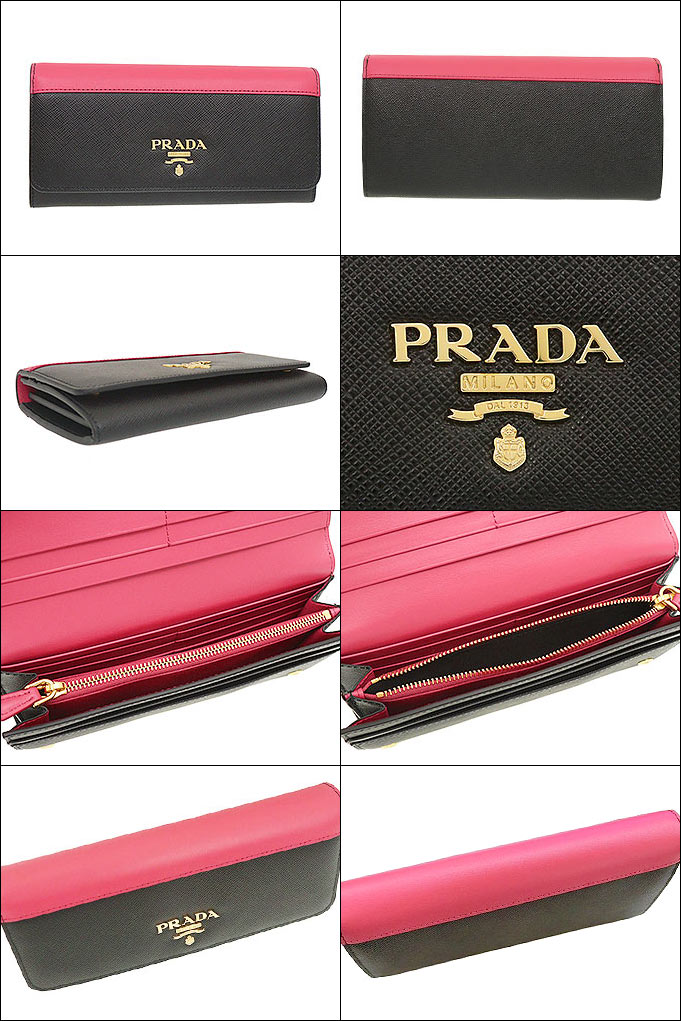 プラダ PRADA 財布 長財布 1MH132 2CJY ネロ×ペオニア サフィアーノ