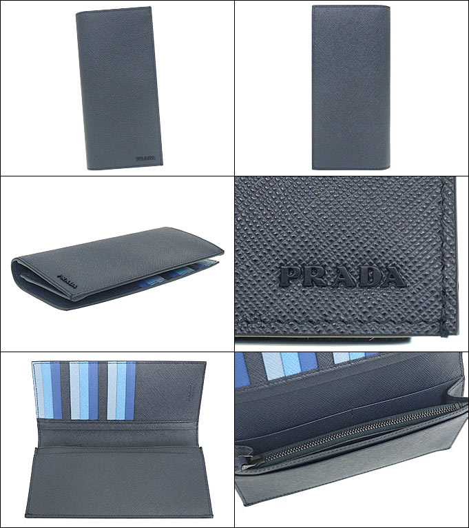PRADA プラダ サフィアーノレザー 長財布 2つ折り マルチ 1119-④ PRADA プラダ サフィアーノレザー 長財布 2つ折り マルチ 1119-④