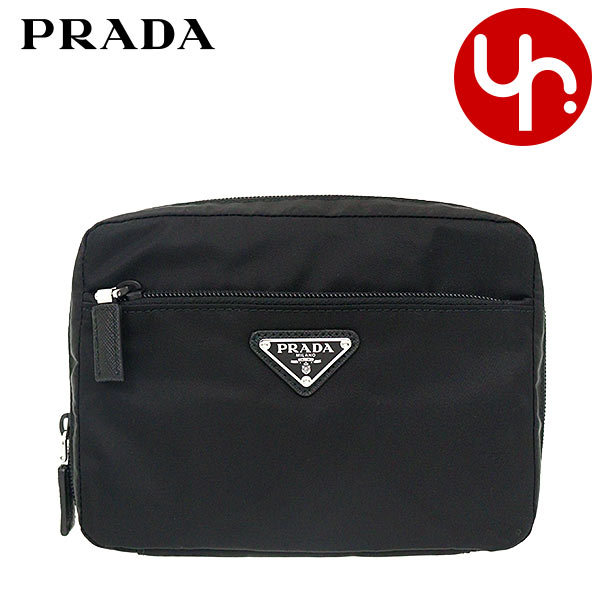 Yahoo! Yahoo!ショッピング(ヤフー ショッピング)プラダ PRADA 小物 ポーチ 2NA017 064 ネロ テスート ナイロン トライアングル ロゴ トラベル ポーチ メンズ レディース