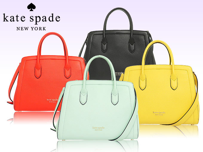 ケイトスペード kate spade バッグ ハンドバッグ PXR00398 ブラック ノット レザー ミディアム サッチェル レディース