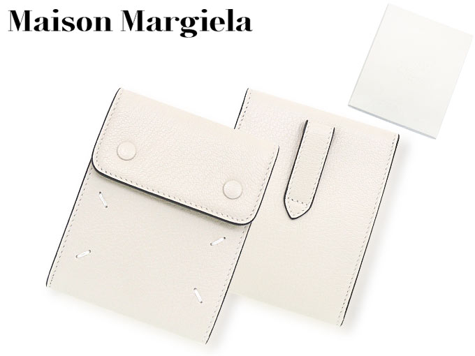 メゾンマルジェラ Maison Margiela 財布 二つ折り財布 SA1UI0014 P4806 アイボリー 4ステッチ ゴート レザー カード ホルダー ウォレット メンズ レディース｜import-collection-yr｜04