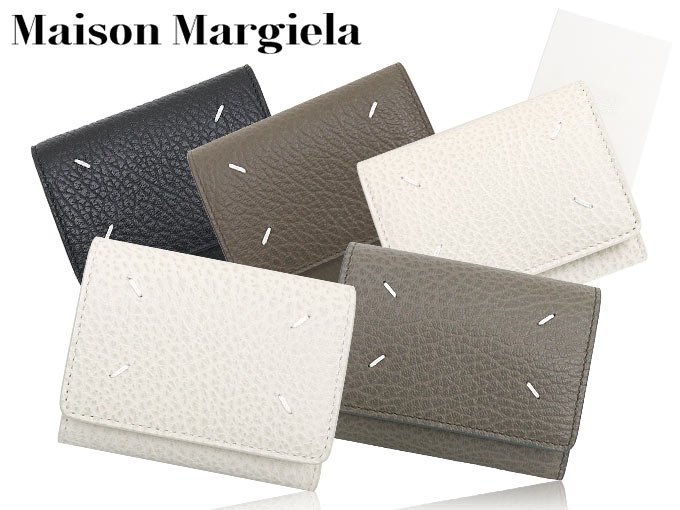 メゾンマルジェラ Maison Margiela 財布 三つ折り財布 SA3UI0010 P4455 ブラック 4ステッチ エンボス カーフ レザー ジップ コンパクト ウォレット レディース | Maison Margiela | 03