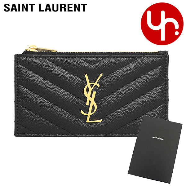 サン ローラン パリ SAINT LAURENT PARIS 小物 カードケース 607915 BOW01 ネロ YSL モノグラム グレイン・ド・プードル レザー フラグメント レディース