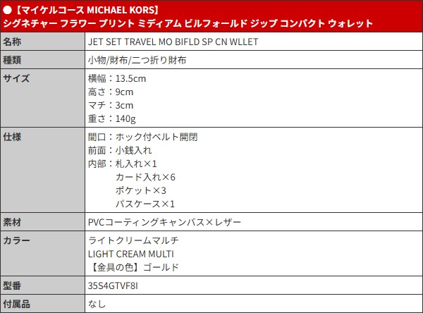 マイケルコース MICHAEL KORS 財布 二つ折り財布 35S4GTVF8I ライトクリームマルチ シグネチャー フラワー プリント ウォレット アウトレット レディース | MICHAEL KORS | 04