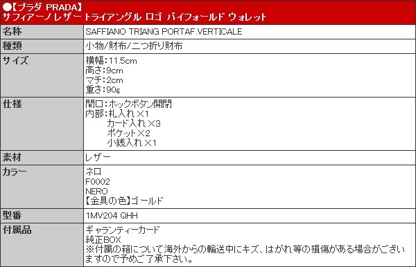 早い者勝ち　美品　PRADA プラダ　レザー　二つ折り　シルバーロゴ　黒　箱 PRADA (プラダ) レザー プレートロゴ 二つ折り 財布 PR2ML049QHH
