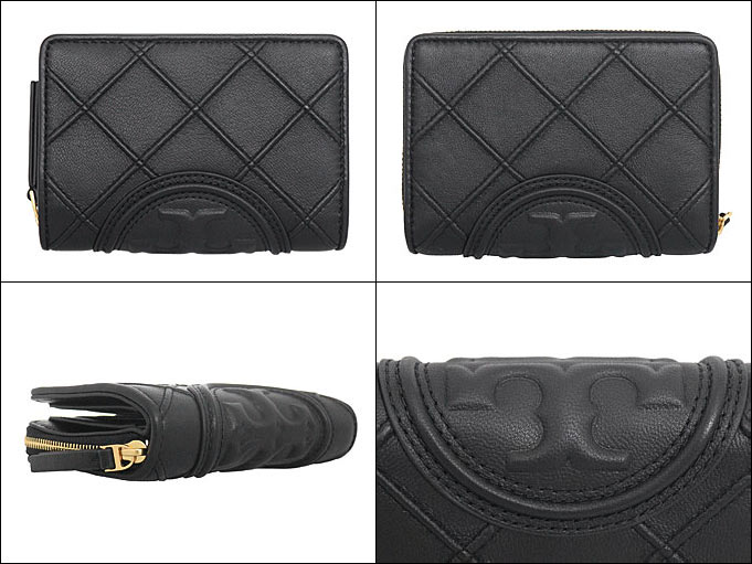 ★関税込★Tory Burch★折りたたみ財布★BLACK★ TORY BURCH トリーバーチ 財布 二つ折り財布 143494 1222