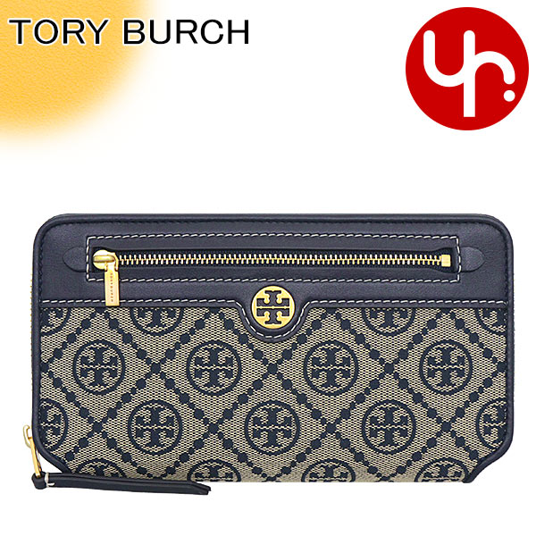 トリーバーチ TORY BURCH 財布 長財布 79383 0221 トリーネイビー T モノグラム ジャガード ジップ アラウンド コンチネンタル  ウォレット レディース