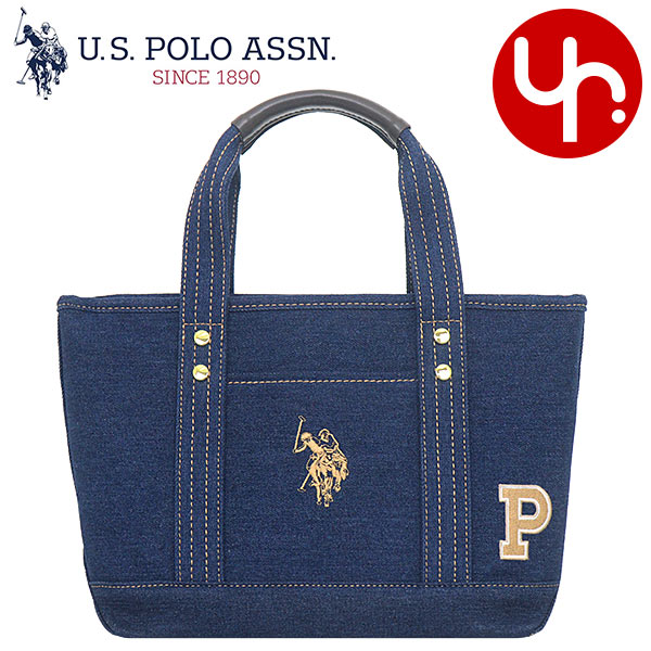 ユーエスポロアッスン U.S.POLO ASSN. バッグ トートバッグ USPA2674 インディゴデニム×インディゴデニム キャンバス Ｐ ロゴ  トート バッグ Ｓ レディース