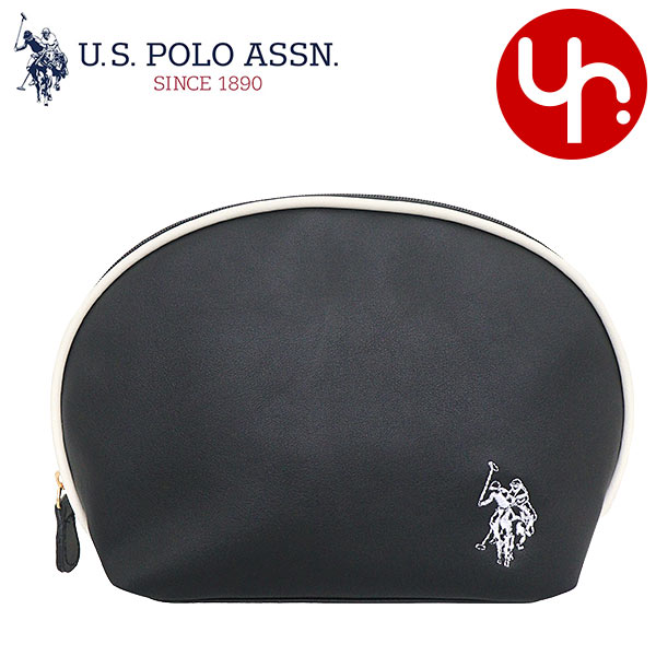 【最大3000円OFFクーポン対象】ユーエスポロアッスン U.S.POLO ASSN. 小物 ポーチ USPA-2666 ブラック PUレザー ラウンド ポーチ レディース