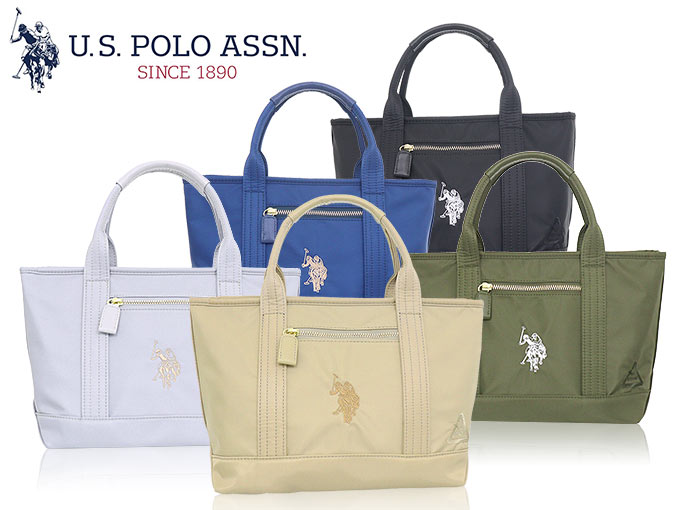 ユーエスポロアッスン U.S.POLO ASSN. バッグ トートバッグ USPA-2595 ミッドナイトブルー リサイクルナイロン ロゴ トートバッグ S レディース｜import-collection-yr｜04