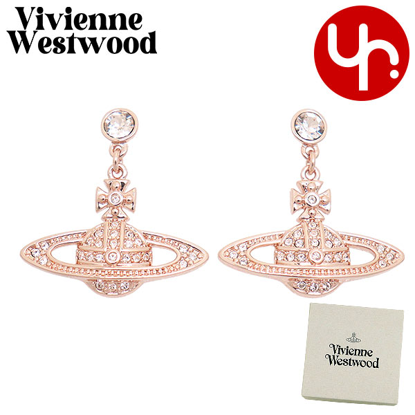 Yahoo! Yahoo!ショッピング(ヤフー ショッピング)ヴィヴィアン ウエストウッド Vivienne Westwood アクセサリー ピアス 62020025 ピンクゴールド ミニ バス レリーフ ドロップ オーブ ラインストーン レディース