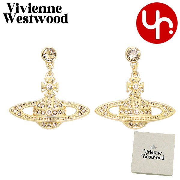 Yahoo! Yahoo!ショッピング(ヤフー ショッピング)ヴィヴィアン ウエストウッド Vivienne Westwood アクセサリー ピアス 62020025 ゴールド ミニ バス レリーフ ドロップ オーブ ラインストーン レディース