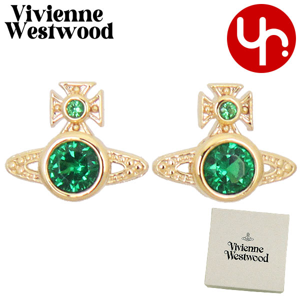Yahoo! Yahoo!ショッピング(ヤフー ショッピング)【48時間限定ポイント10％】ヴィヴィアン ウエストウッド Vivienne Westwood アクセサリー ピアス 62010220 ゴールド×エメラルド ロンドン オーブ ピ