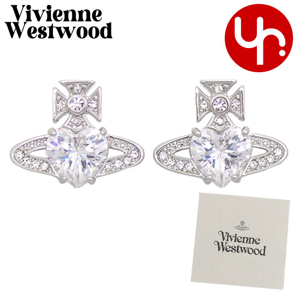 Yahoo! Yahoo!ショッピング(ヤフー ショッピング)ヴィヴィアン ウエストウッド Vivienne Westwood アクセサリー ピアス #6201031T Pシルバー×ホワイトクリア アリエラ ハート ラインストーン ピアス レディース