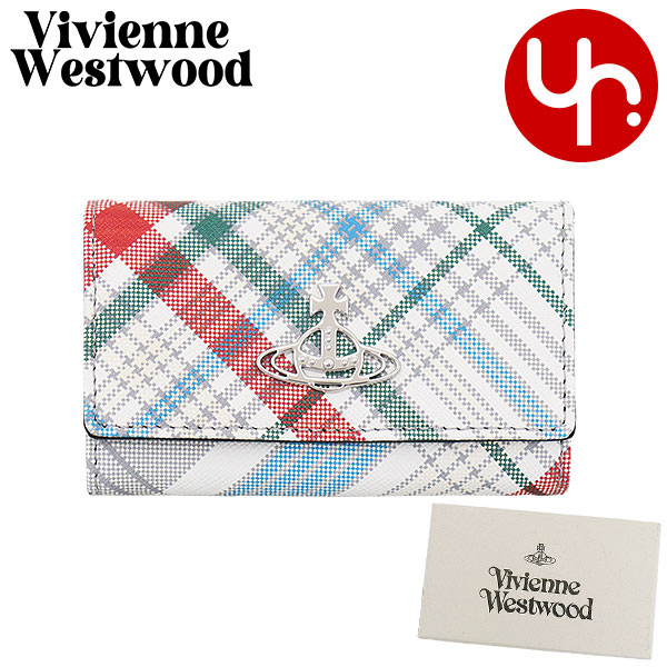 【48時間限定ポイント3％】ヴィヴィアン ウエストウッド Vivienne Westwood 小物 キーケース 51020001U L0057 マドラスチェック サフィアーノ プリント 4連