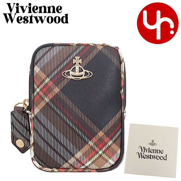 Yahoo! Yahoo!ショッピング(ヤフー ショッピング)【48時間限定ポイント2％】ヴィヴィアン ウエストウッド Vivienne Westwood 小物 ポーチ 53030028U S001K ブラウン×ブラック タータンチェック コス