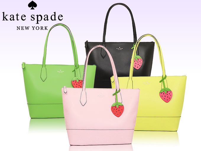 セール品 Kate spade 本革薄ピンク自立型トートバッグ