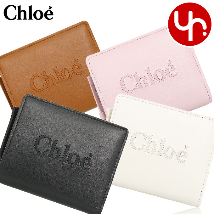 クロエ chloe 財布 二つ折り財布 CHC23SP867 I10 CHLOE SENSE クロエ センス シャイニー カーフ レザー コンパクト  ウォレット レディース