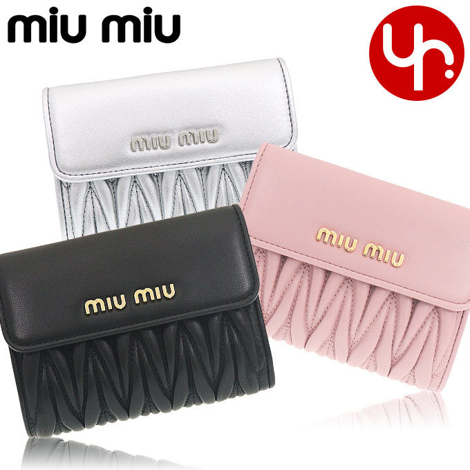 ミュウミュウ miumiu 財布 二つ折り財布 5ML002 N88 マテラッセ レザー