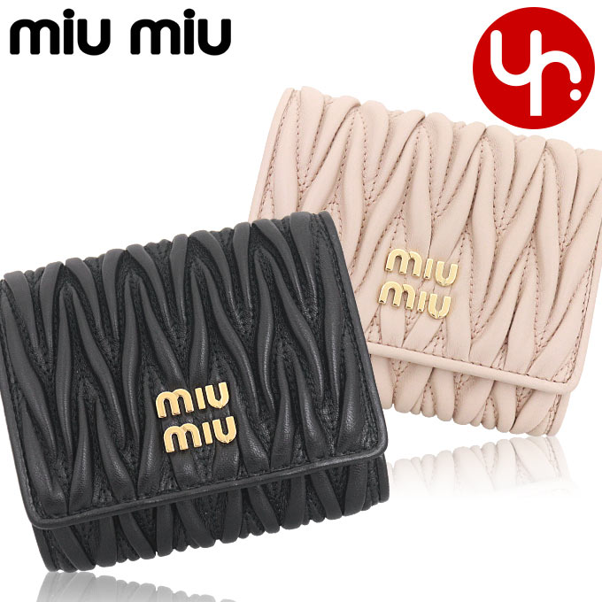 48時間限定ポイント2％】ミュウミュウ miumiu 財布 三つ折り財布 5MH033 2FPP マテラッセ レザー メタル ロゴ スモール  コンパクト トリフォールド ウォ : me-miu-ko241011-4 : インポートコレクションYR - 通販 - Yahoo!ショッピング