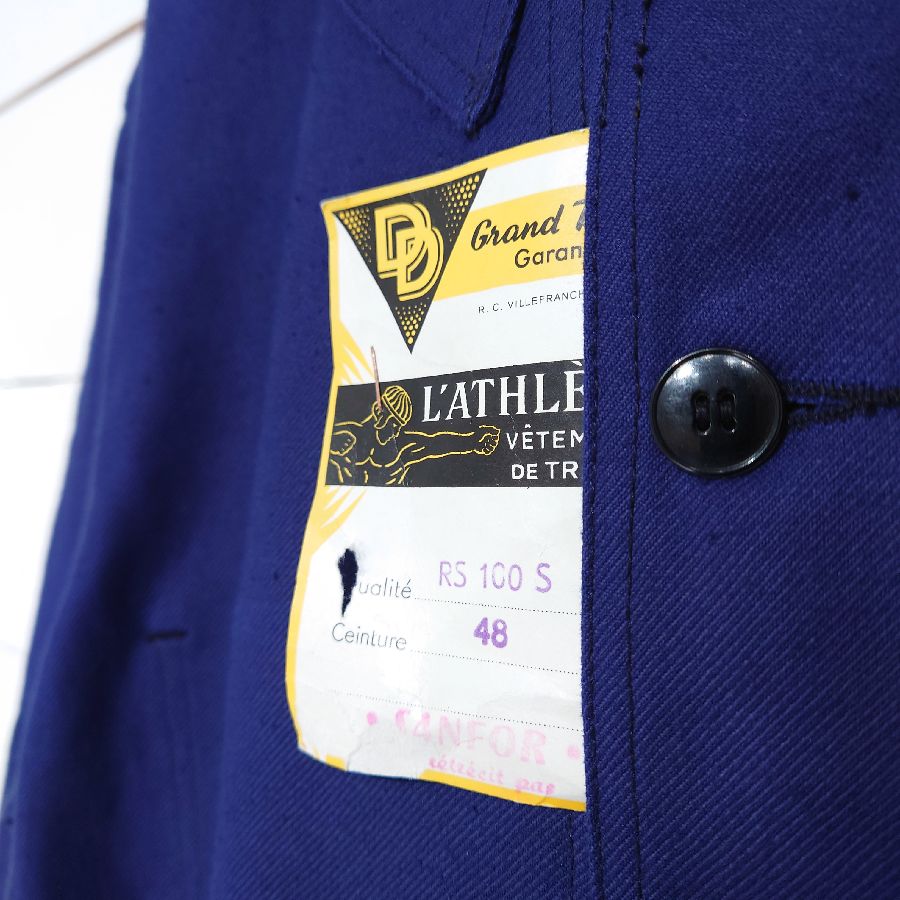 VINTAGE（ビンテージ）50s〜60s DEADSTOCK FRENCH WORK JACKET（デッドストック  フレンチワークジャケット）COVERALL（カバーオール）48 L´ATHLETE