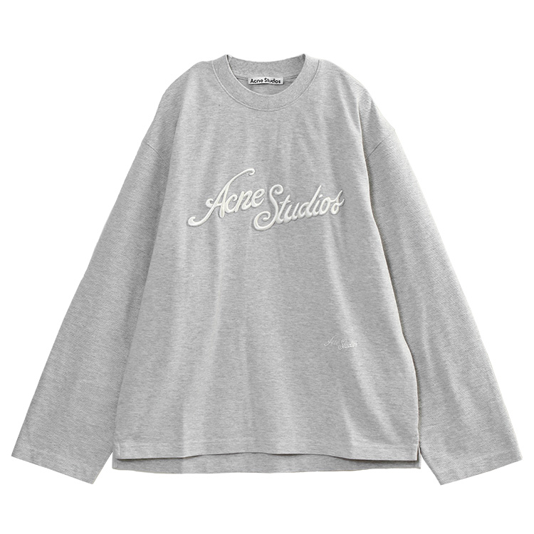 アクネストゥディオス Acne Studios ロンT 3D刺繍ロゴ 長袖 鹿の子 Tシャツ CL0369-92Hの画像