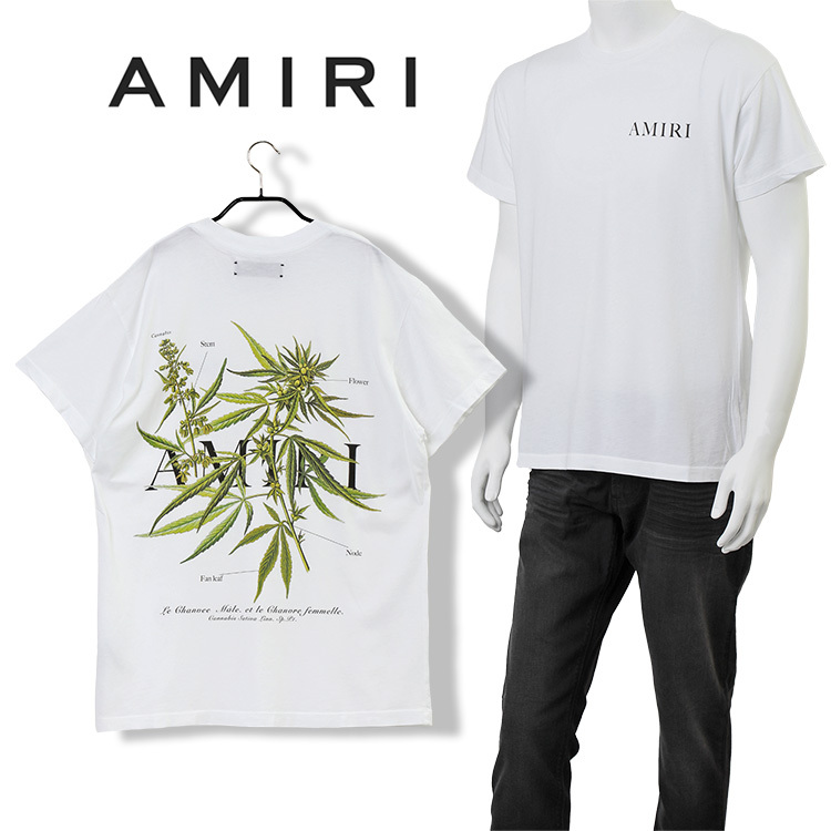 アミリ AMIRI Tシャツ LOGO LEAVES TEE MJGT002-100 WHITE