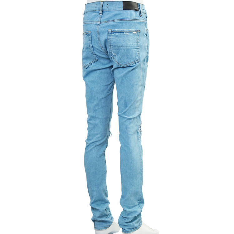 美品◎AMIRI アミリ ジーンズ ライトブルー ダメージ加工 34インチ AMIRI（アミリ） AMDNSY1022 ASHLEY_BLUE Overdyed Mesh MX1 JEAN