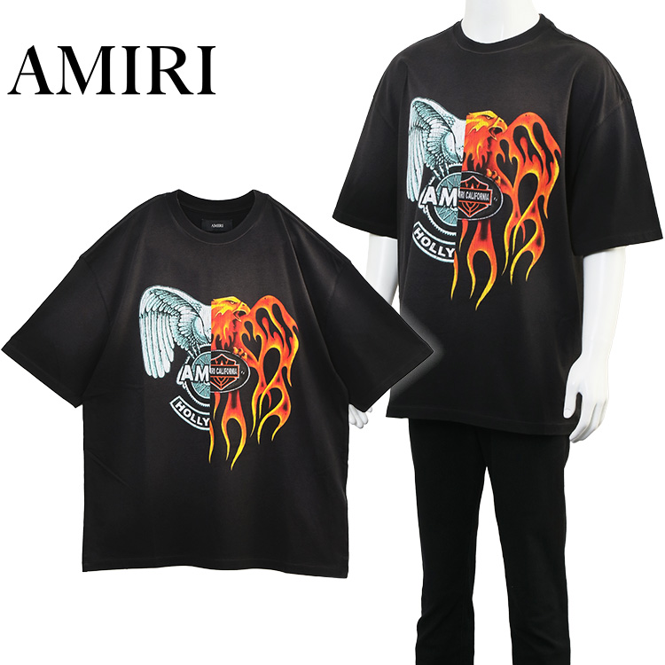 AMIRI（アミリ） Tシャツ SPLICED LOGO TEE AMTOJR1043-001 BLACK