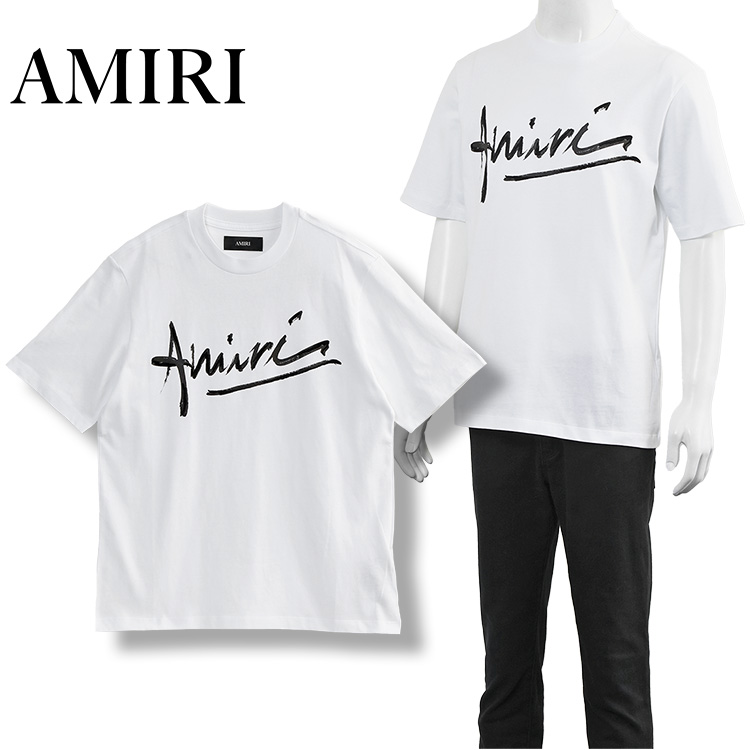 しおり AMERI Tシャツ 新品未使用ホワイト AMIRI（アミリ） スクリプト ロゴ Tシャツ イージーフィット SCRIPT