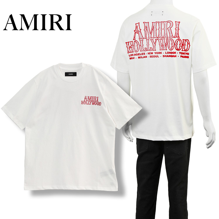AMIRI ホワイト ストーンTシャツ AMIRI（アミリ） ハリウッド シティ Tシャツ HOLLYWOOD CITY TEE