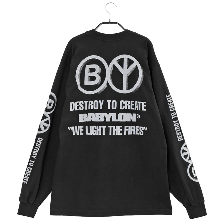 Babylon LA 袖ロゴ ロンT 長袖 Tシャツ DESTROY TO CREATE CIRCLES L/S