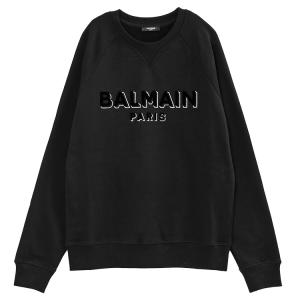 バルマン BALMAIN トレーナー メタリックフロック スウェットシャツ BH1JQ005BB99...