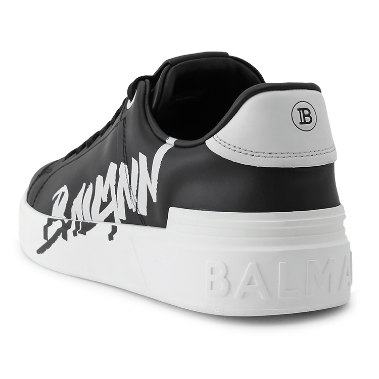 バルマンBALMAIN ボアスニーカー BALMAIN バルマン B-Court プリントレザースニーカー