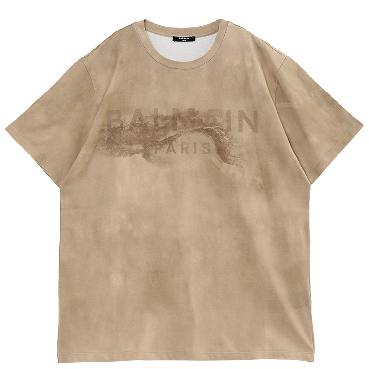 バルマン BALMAIN paris デザートロゴ エココットン Tシャツ AH1EG010GC61-WDV｜importbrand-jp｜02