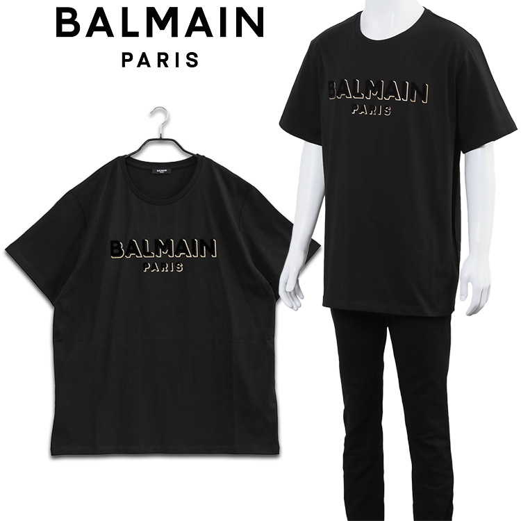 バルマン BALMAIN Tシャツ テクスチャー Balmainロゴ