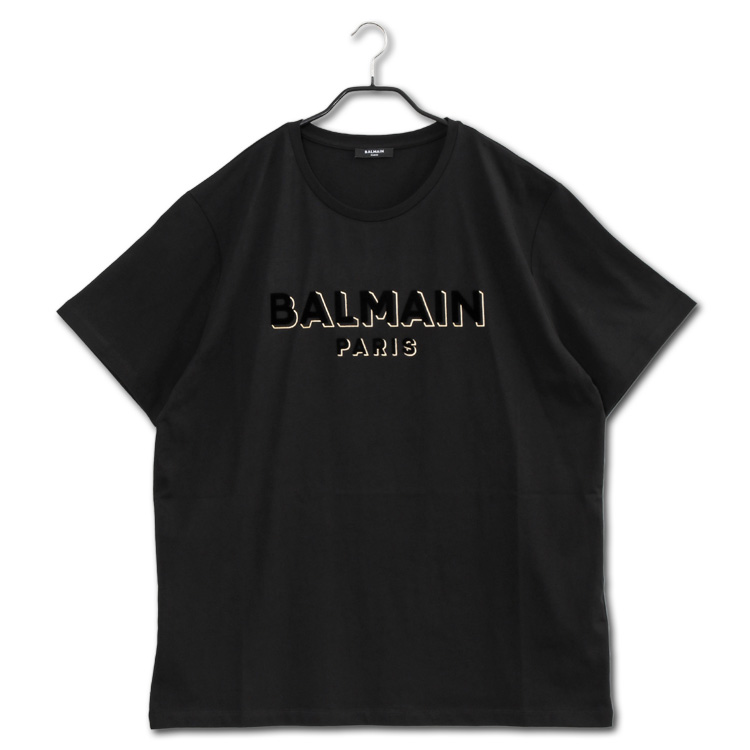 バルマン BALMAIN Tシャツ テクスチャー Balmainロゴ コットン リラックスフィット AH1EG010BB99-EAD