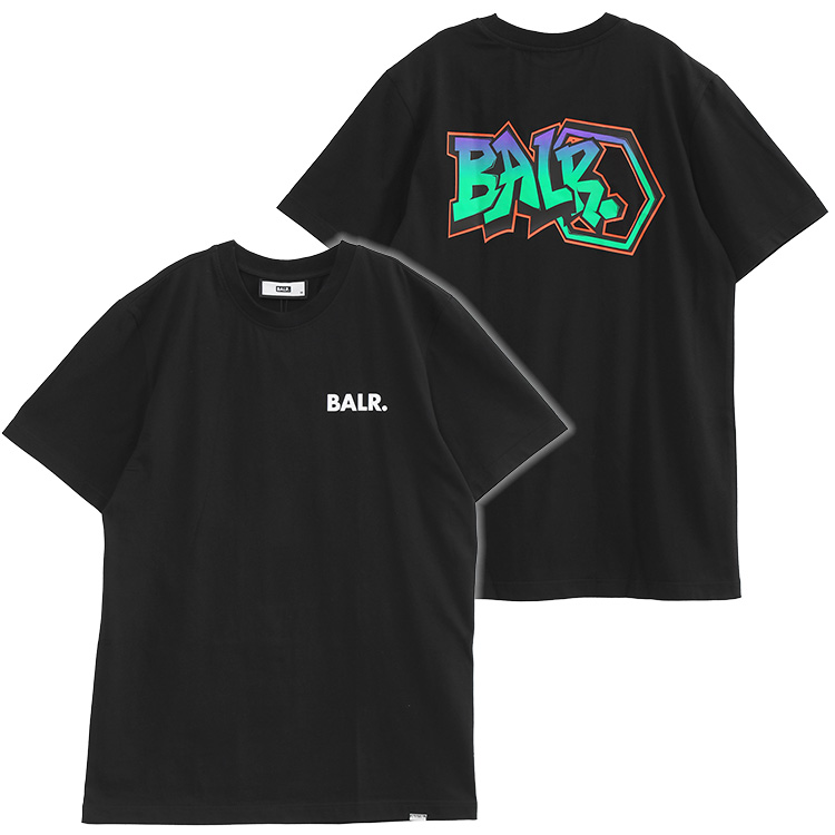 ボーラー BALR. TシャツOlaf Straight Graffiti T-Shirt B1112.1170-JET BLACK｜importbrand-jp｜02