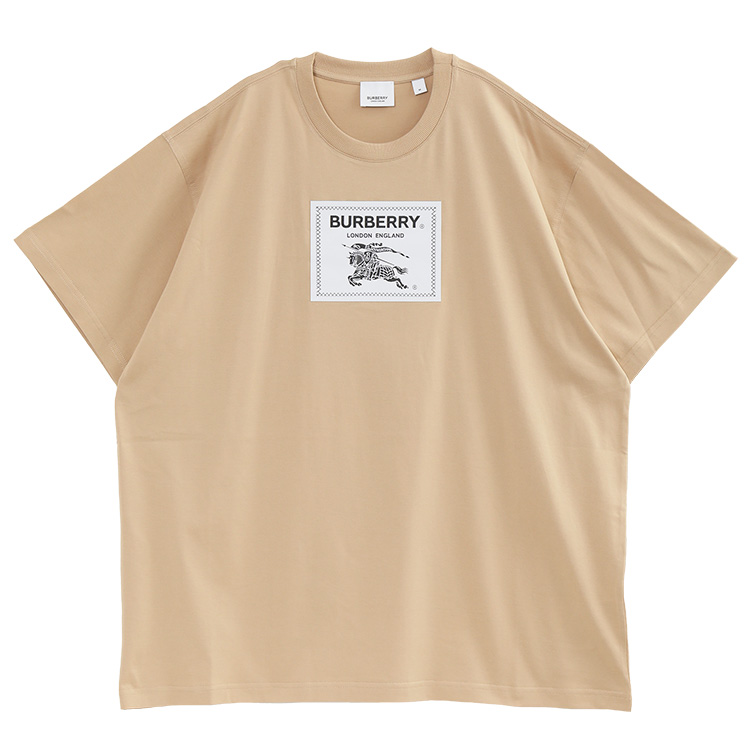 バーバリー Tシャツ BURBERRY ラウンドウッド プローサムラベル 8068500-A7405 SOFT FAWN ソフトフォーン