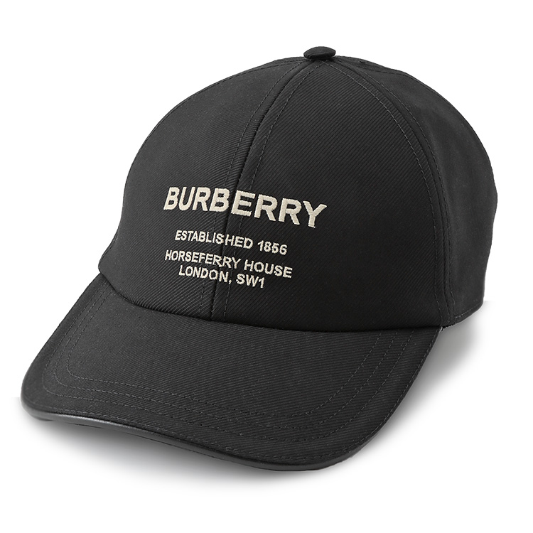 バーバリー BURBERRY ホースフェリーモチーフ コットンツイル ベースボールキャップ 8068034-B1047 BLACK/BEIGE