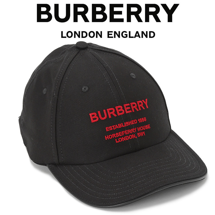 バーバリー BURBERRY ホースフェリーモチーフ コットンツイル ベースボールキャップ 8043040-A1189 BLACK