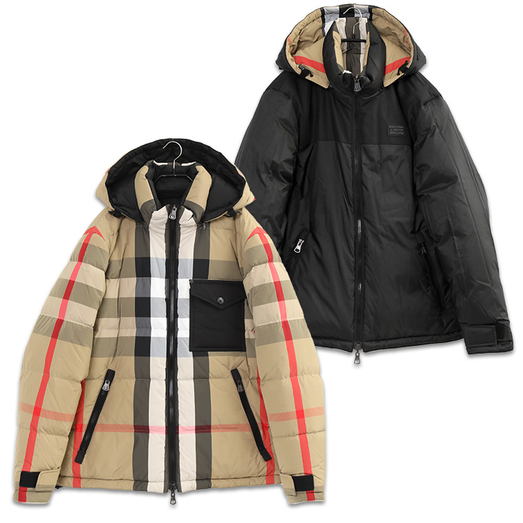 バーバリー BURBERRY リバーシブル ダウンジャケット 8033115-A7028 BEIGE BLACK