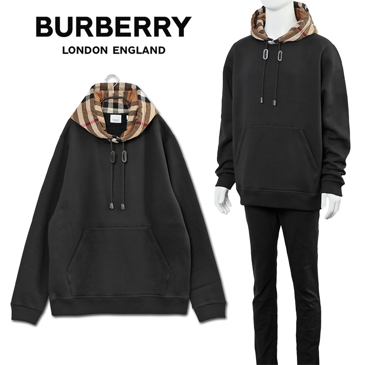 バーバリー BURBERRY チェック フード コットンブレンド