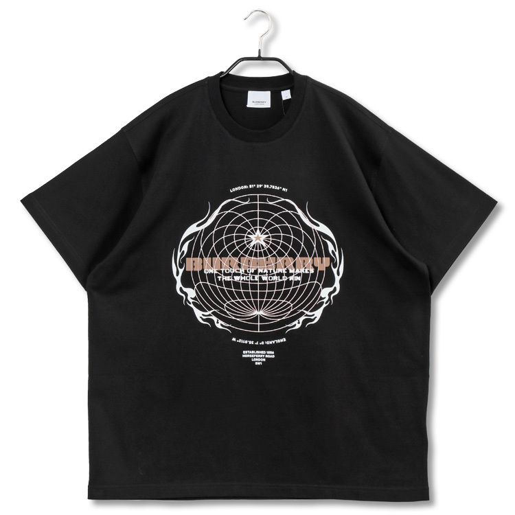 バーバリー BURBERRY ロゴグラフィックプリント オーバーサイズ Tシャツ 8048289-A1189 BLACK