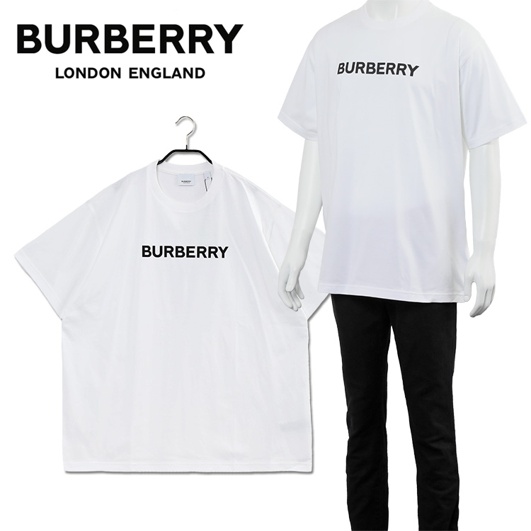 バーバリー Tシャツ BURBERRY ロゴプリント コットン オーバーサイズ 8055309-A1464 WHITE