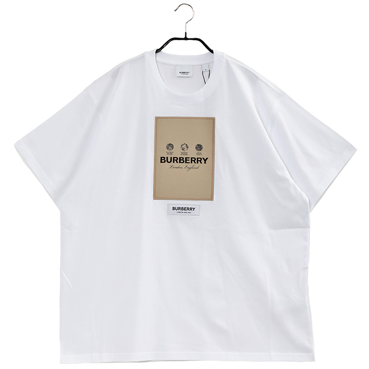 バーバリー BURBERRY SERGIO ラベルロゴ オーバーサイズ Tシャツ 8057529-A...