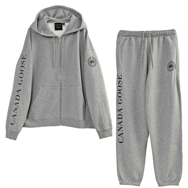 カナダグース CANADA GOOSE セットアップ ローヴ フルジップ ローヴ ジョガー 1540M1 1287M2 Stone Heather オーガニックコットン メンズの画像