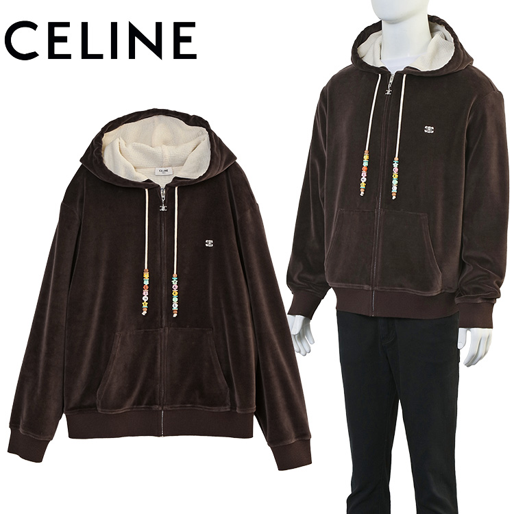 CELINE（セリーヌ） ベルベット ジップアップ パーカー RY0GC0F09-19JJ