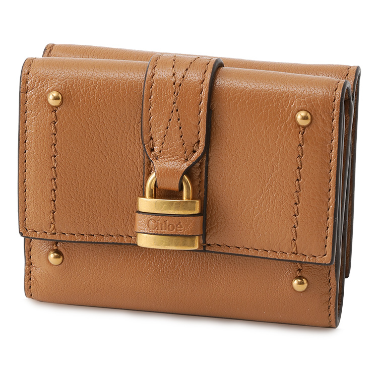 Chloe（クロエ） パディントン ミニ三つ折り財布 Mustang Brownn