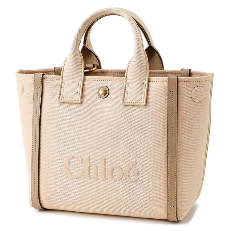 Lily【新品・未使用品】Chloé ベージュトートバッグ Chloe（クロエ） Chloe Carry キャンバス スモール トートバッグ 2way